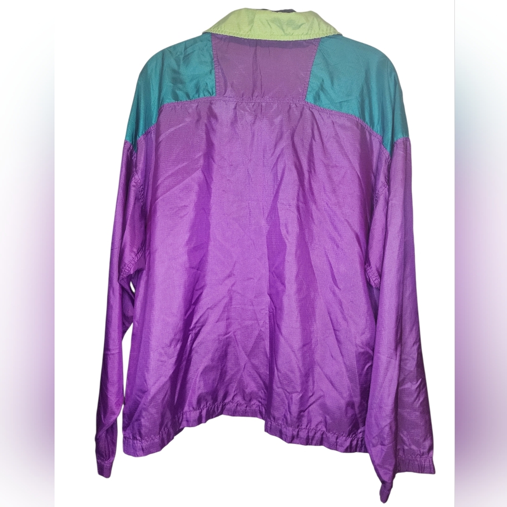 COLUMBIA Vintage 90s Radial Sleeve Pullover Windbreaker Purple Men’s M - Picture 3 of 5